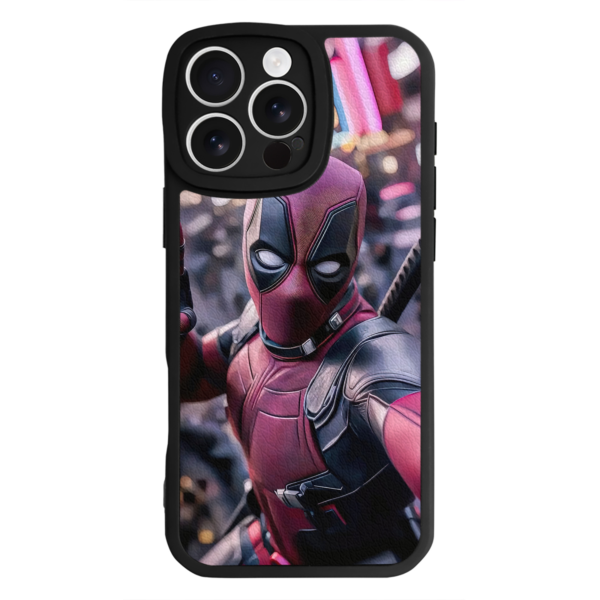 （画像用） Deadpool デッドプール 【iPhone 16シリーズ対応】シリコンスマホケース（レザー調） 材質：シリコン